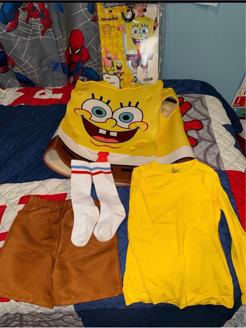 SpongeBob SquarePants Yellow Top with Brown Shorts Costume Set